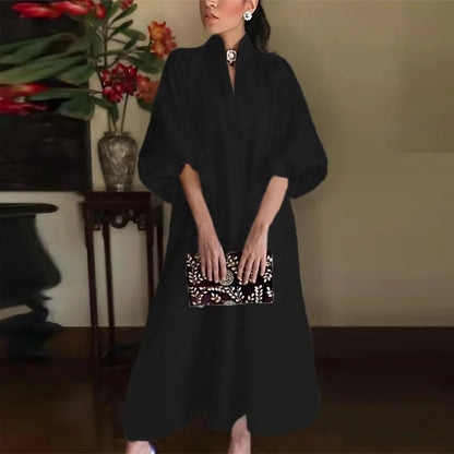 Vestido maxi de cuello alto para mujer