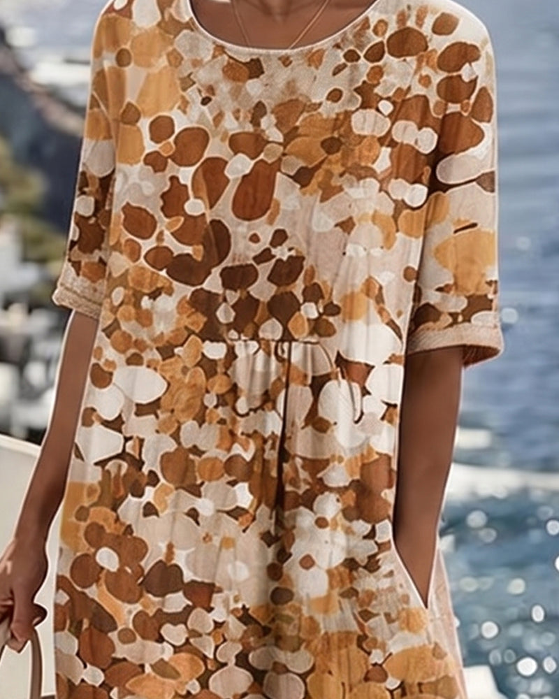 Miriam | Vestido Fluido con Estampado Botánico para Mujer de Verano en Jardín