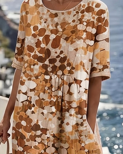 Miriam | Vestido Fluido con Estampado Botánico para Mujer de Verano en Jardín