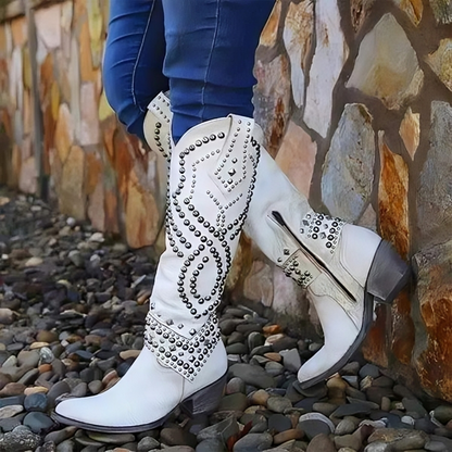 Valentina | Botas Cowboy de Cuña Alta con Punta Fina para Mujer