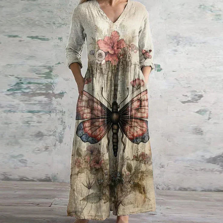 Vestido Retro Maxi Elegante Para Mujer - Estilo Vintage