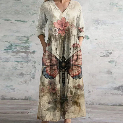 Vestido Retro Maxi Elegante Para Mujer - Estilo Vintage