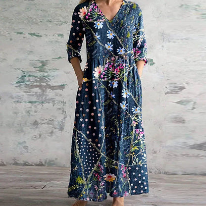 Vestido Retro Maxi Elegante Para Mujer - Estilo Vintage