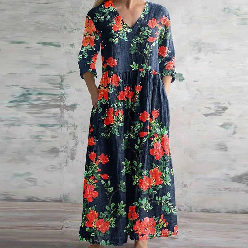 Vestido Retro Maxi Elegante Para Mujer - Estilo Vintage