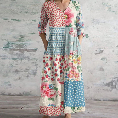 Vestido Retro Maxi Elegante Para Mujer - Estilo Vintage