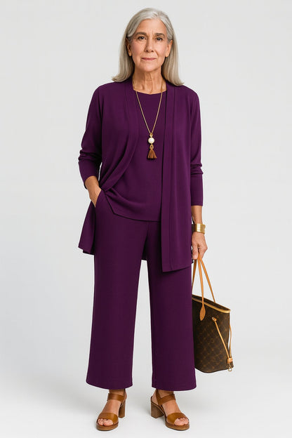 Conjunto Cárdigan Longline Top Pantalón