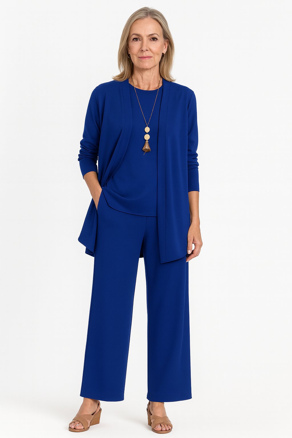 Conjunto Cárdigan Longline Top Pantalón