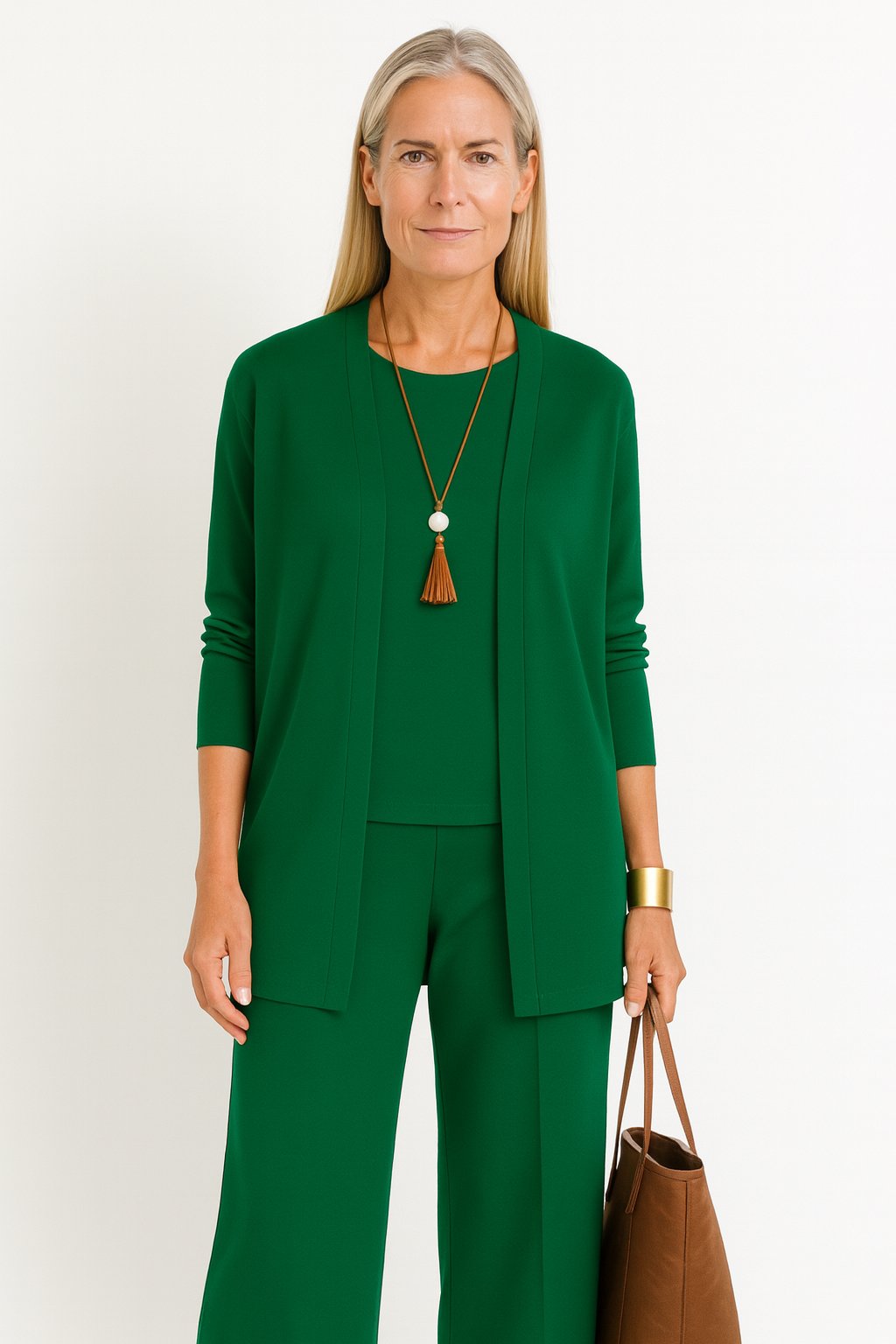 Conjunto Cárdigan Longline Top Pantalón