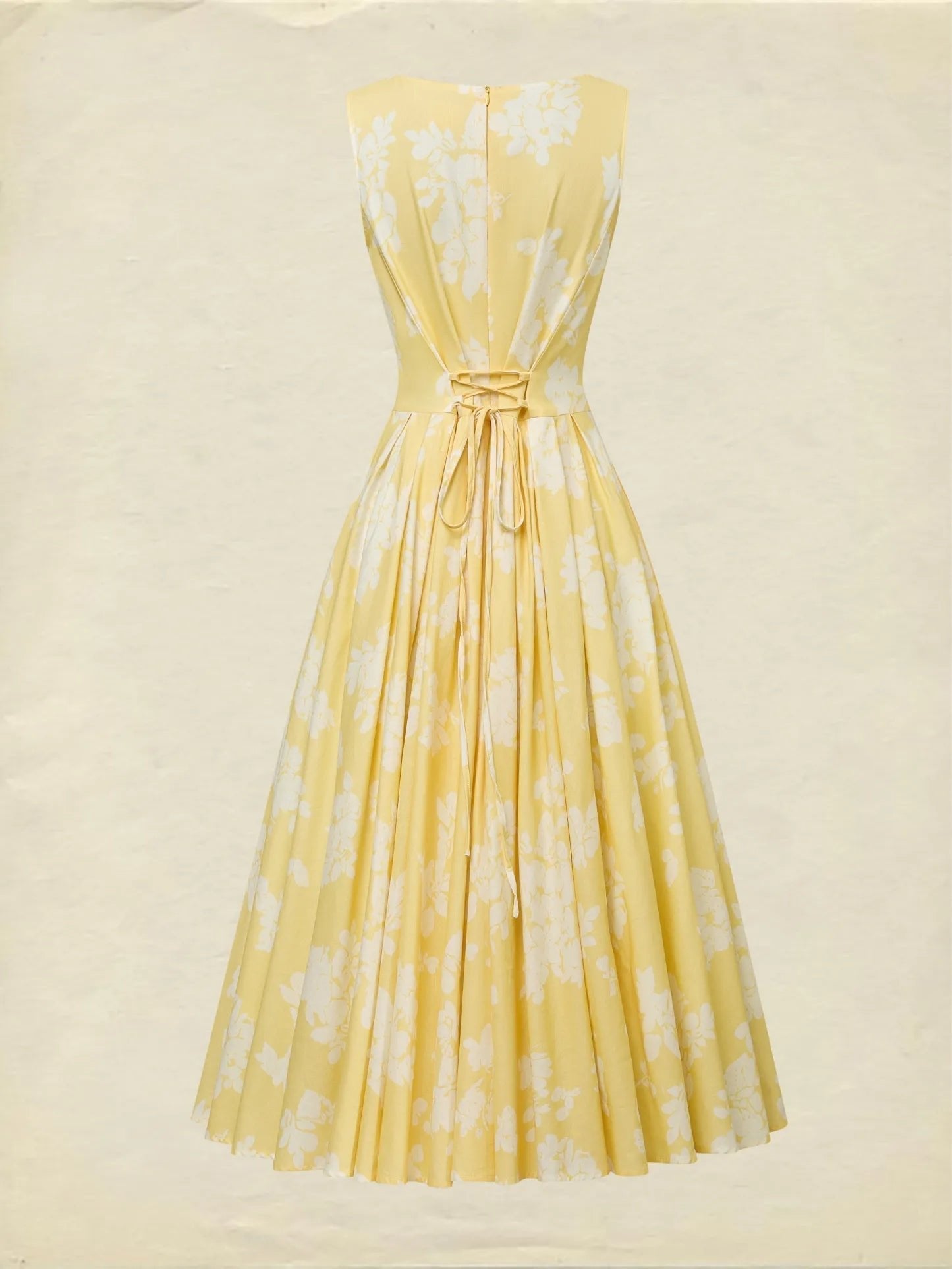 Vestido midi sin hombros de lino con estampado floral para mujer - Boho veraniego