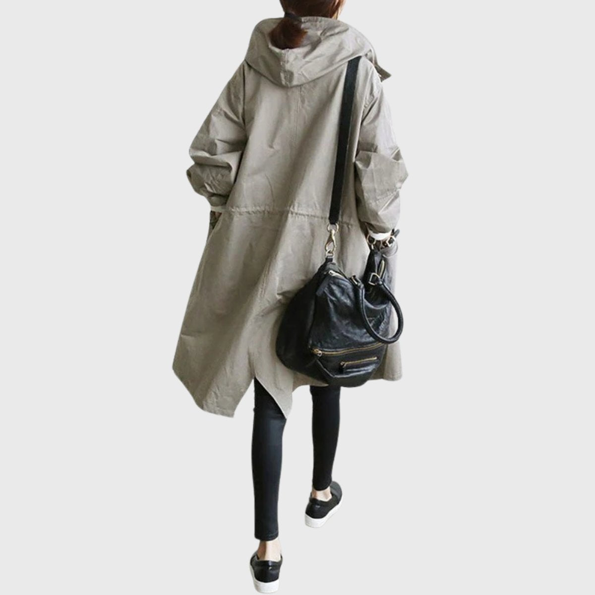 Yara | Trench Coat Largo con Capucha Resistente al Agua