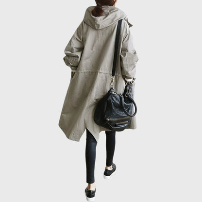 Yara | Trench Coat Largo con Capucha Resistente al Agua