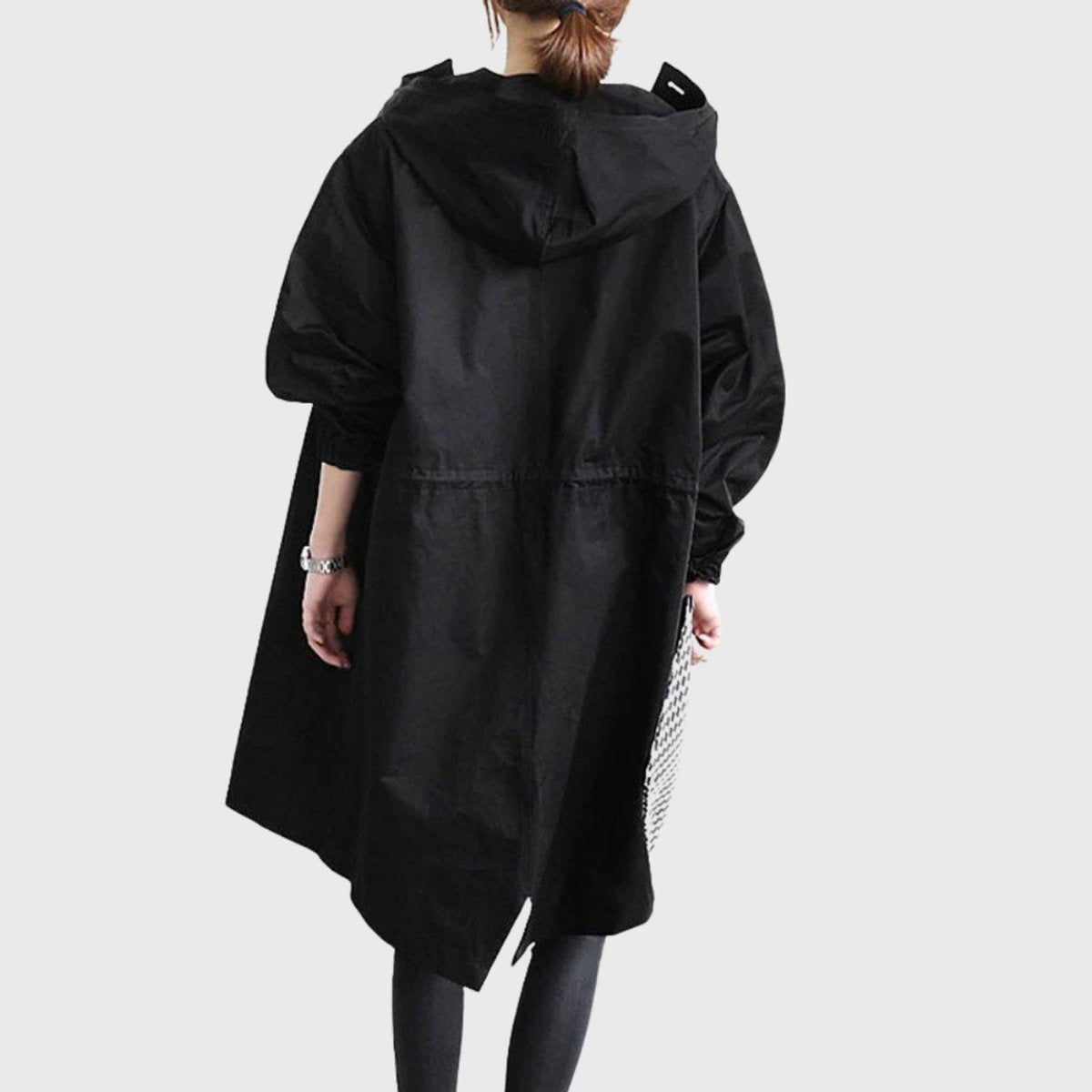Yara | Trench Coat Largo con Capucha Resistente al Agua