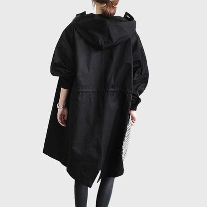 Yara | Trench Coat Largo con Capucha Resistente al Agua