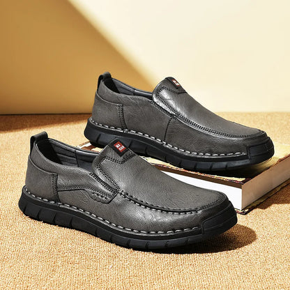 Zapatos de cuero sin cordones para hombre, elegantes y prácticos