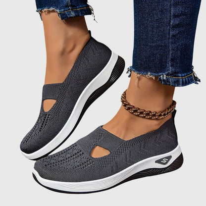 Sneakers ortopédicos sin cordones con plantilla anatómica y diseño transpirable para mujer, confortables para todo el día