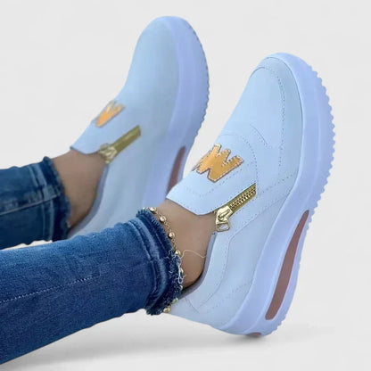 Delphine | Women's Platform Slip On Sneakers - Black - Image 3