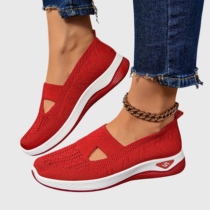 Sneakers ortopédicos sin cordones con plantilla anatómica y diseño transpirable para mujer, confortables para todo el día