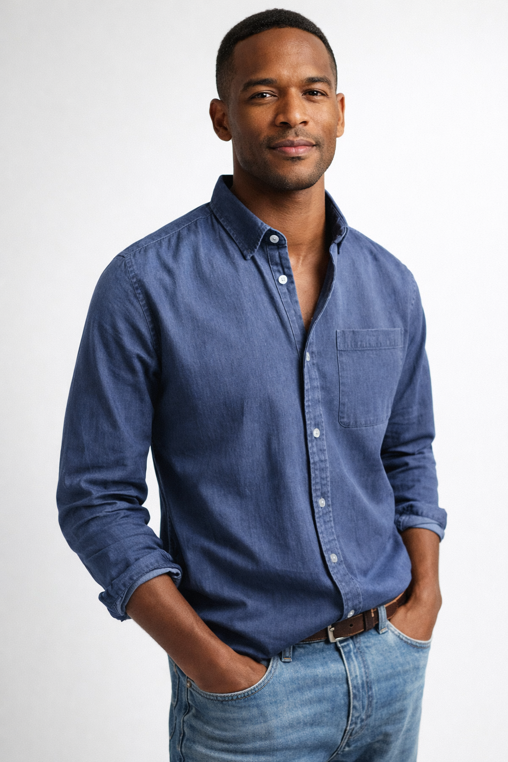 Camisa de lino con botones para hombre - fresca y elegante