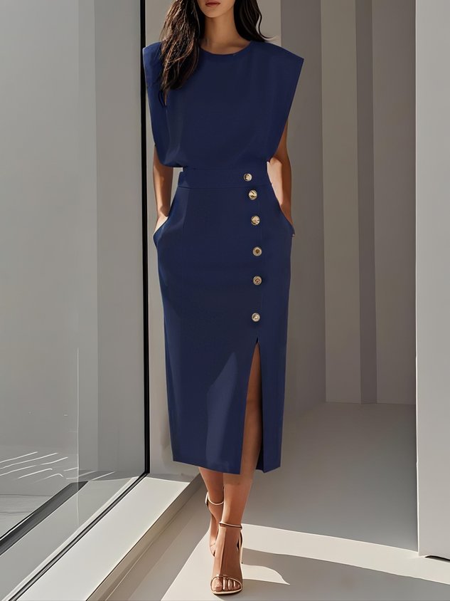 Vestido midi con toque femenino y estilo atemporal - elegante para cada día