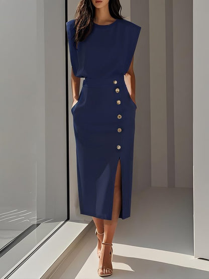 Vestido midi con toque femenino y estilo atemporal - elegante para cada día