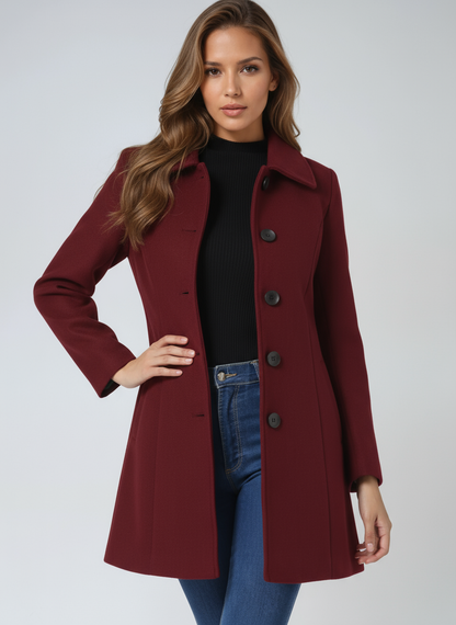 Eirene | Women's Single Breasted Tailored Long Coat - Black - Image 13
