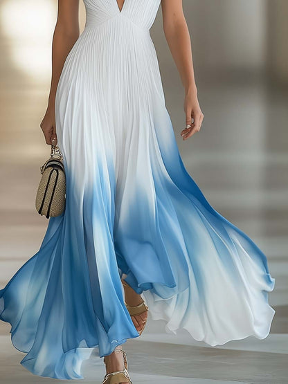 Vestido Maxi Gradiente Cuello V