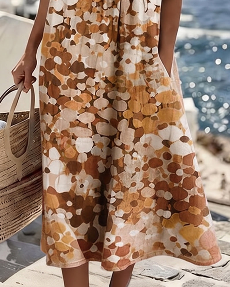 Miriam | Vestido Fluido con Estampado Botánico para Mujer de Verano en Jardín