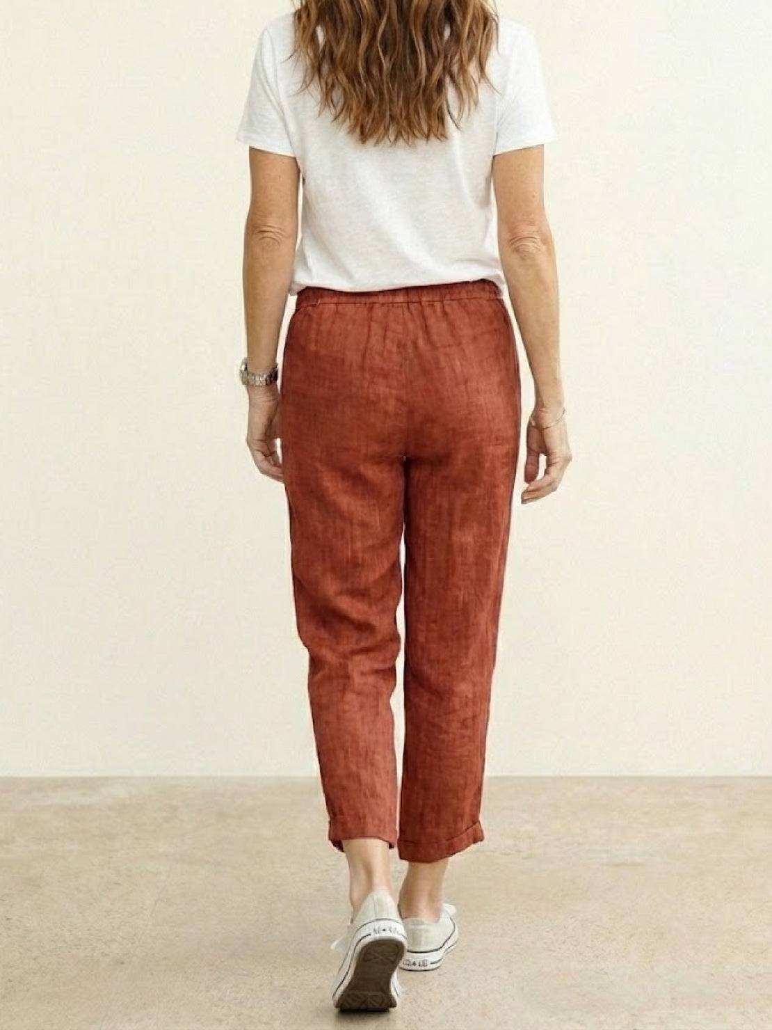 Pantalones anchos con cordón ajustable para mujer