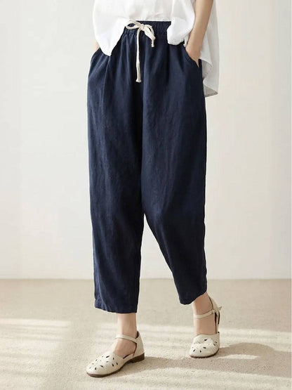 Felicity | Women's Drawstring Casual Pants - Beige - Image 24