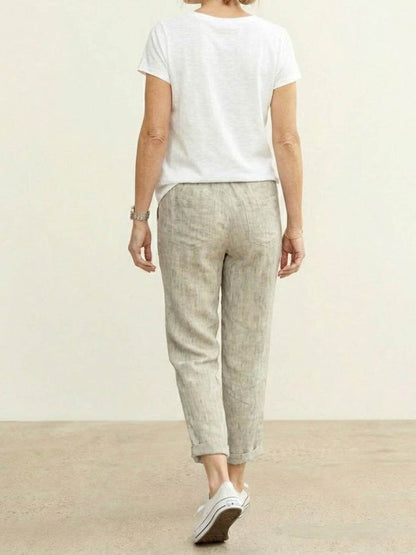 Pantalones anchos con cordón ajustable para mujer