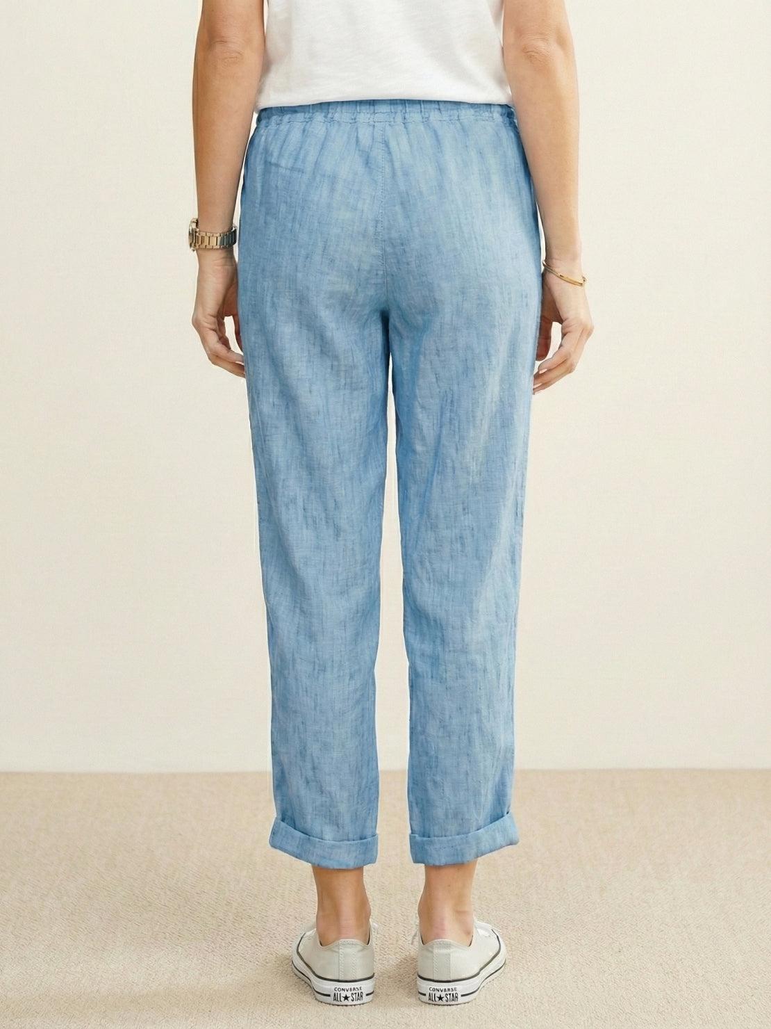 Pantalones anchos con cordón ajustable para mujer