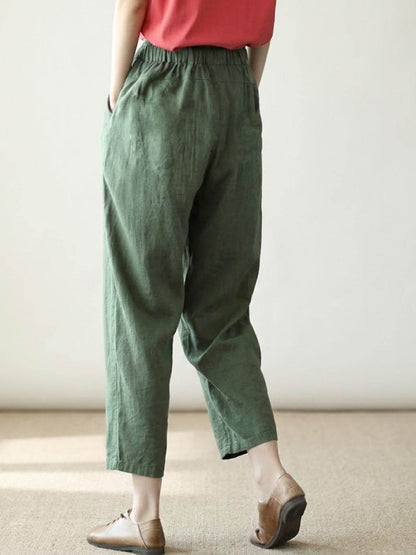 Pantalones anchos con cordón ajustable para mujer