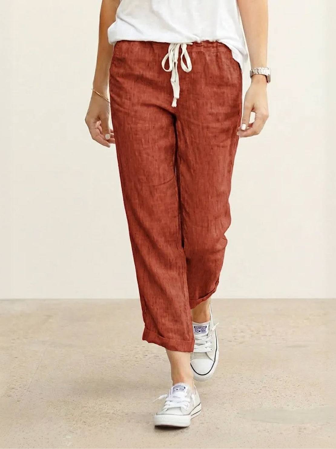 Felicity | Women's Drawstring Casual Pants - Beige - Image 18