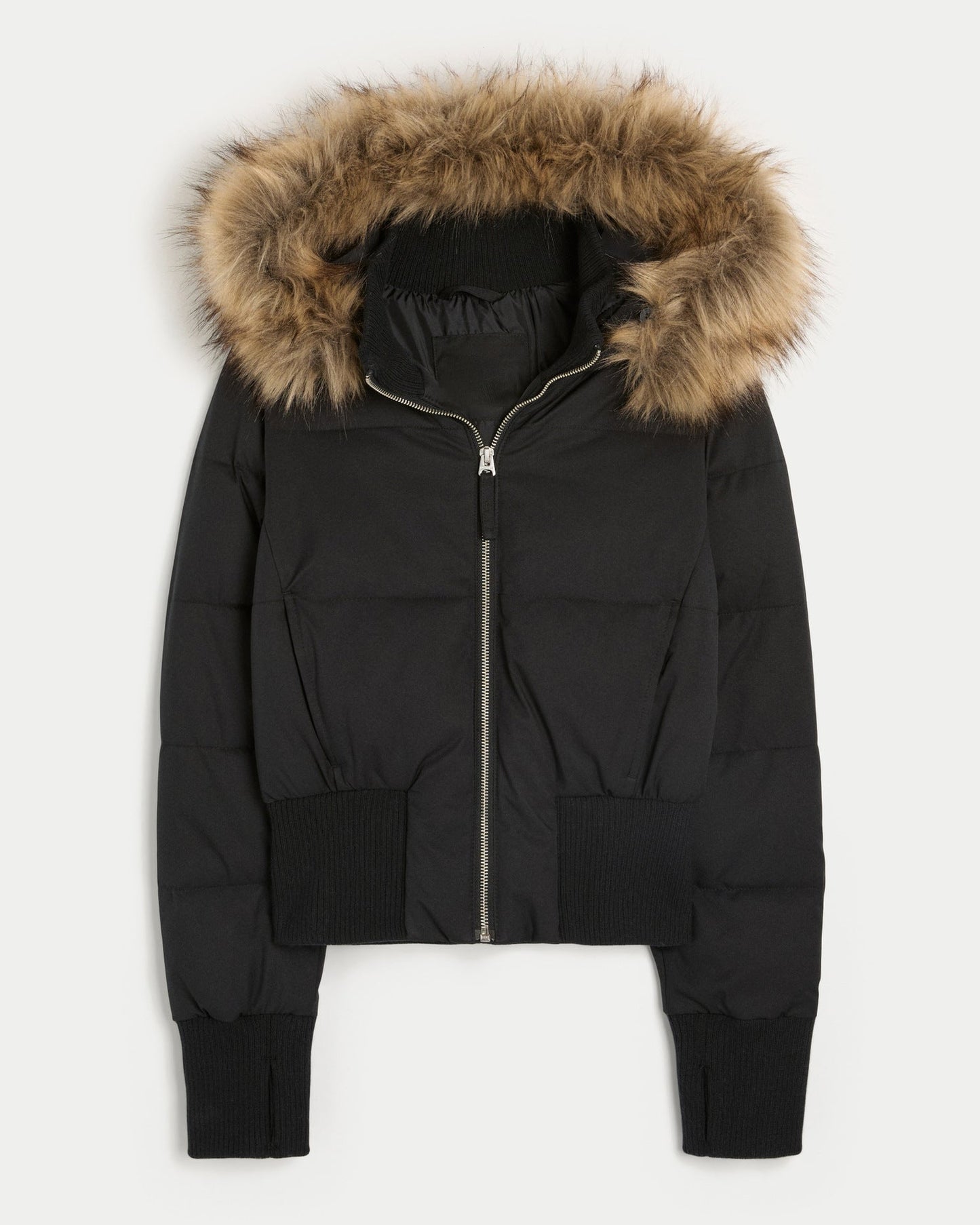 Fernanda | Women's Cropped Hooded Puffer Jacket - Cream - Image 6