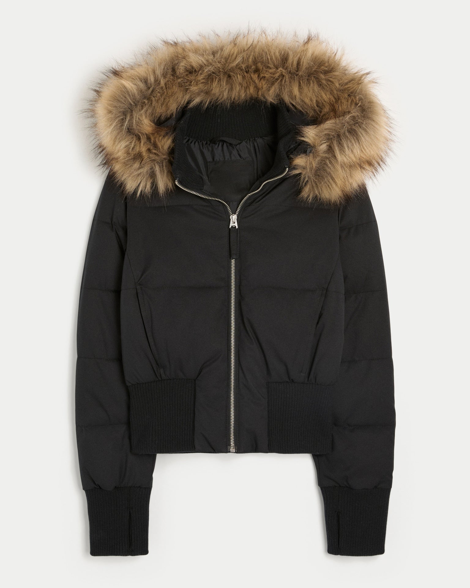 Fernanda | Women's Cropped Hooded Puffer Jacket - Cream - Image 6