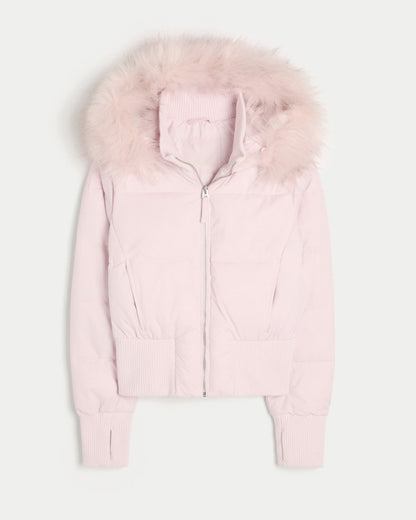 Fernanda | Chaqueta Puffer Corta con Capucha para Mujer de Invierno