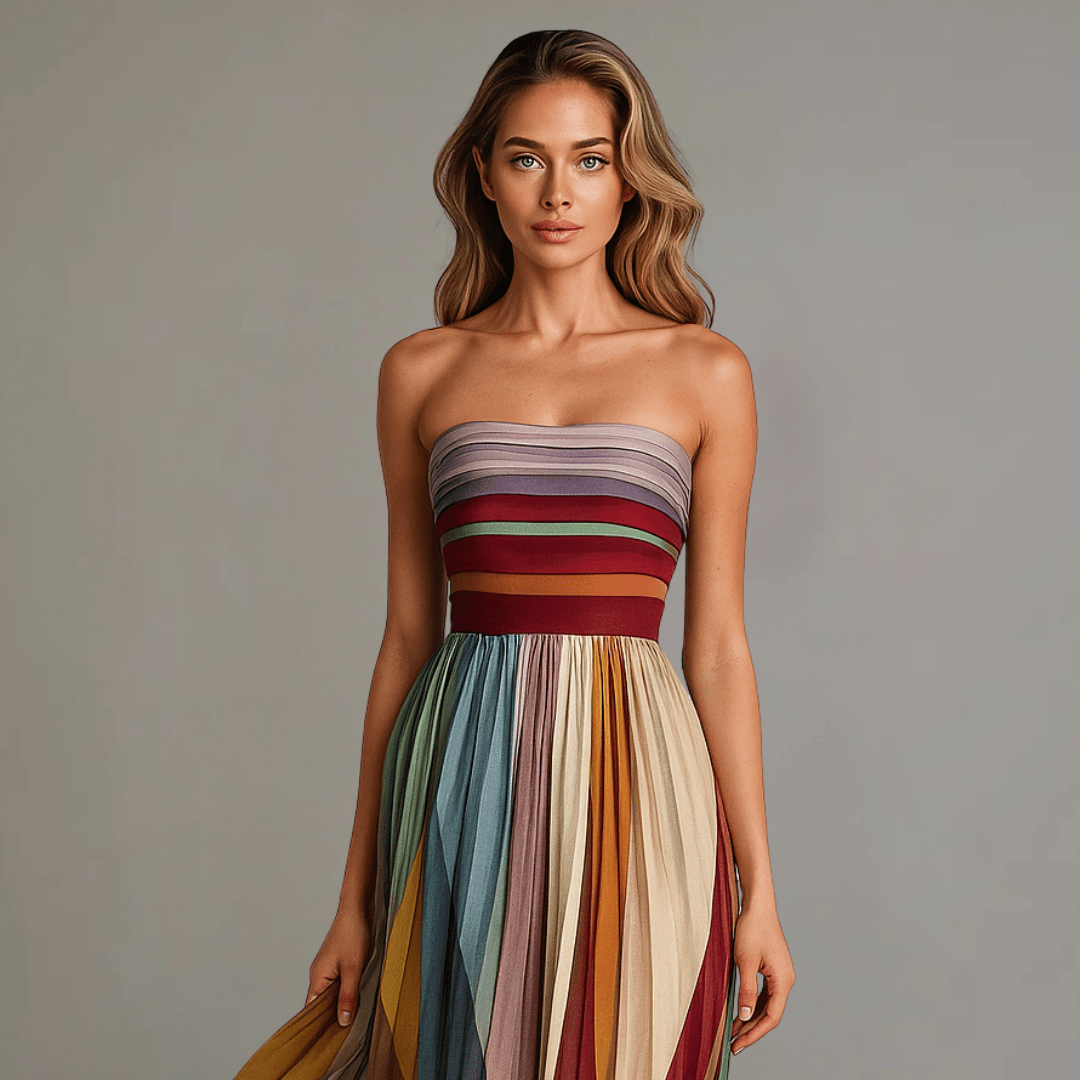 Vestido colorido sin mangas para mujer, ligero y elegante para verano