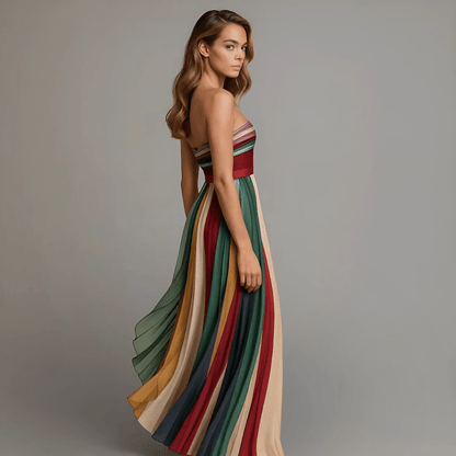 Vestido colorido sin mangas para mujer, ligero y elegante para verano