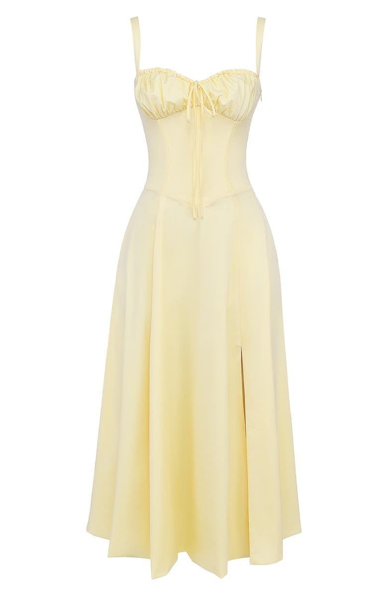 Vestido Midi Corsé floreado Escote Corazón Tirantes