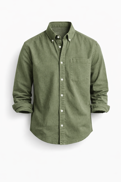 Camisa de lino con botones para hombre - fresca y elegante