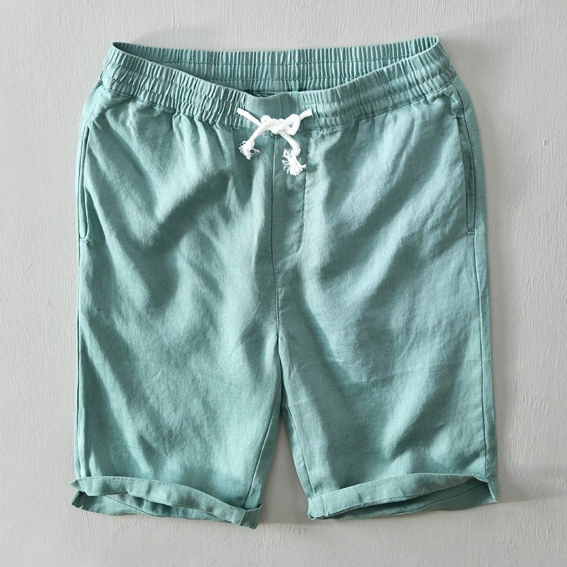 Herren Linen Bermuda Shorts mit Kordelzug - Blue