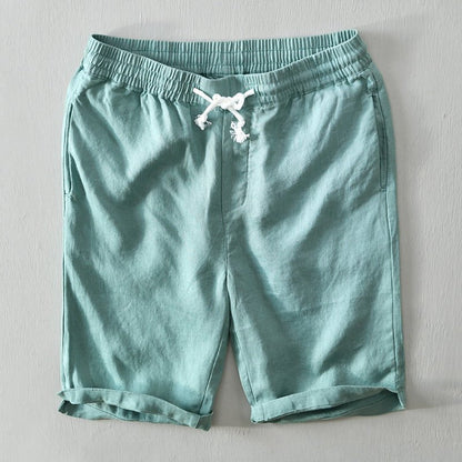 Herren Linen Bermuda Shorts mit Kordelzug - Blue