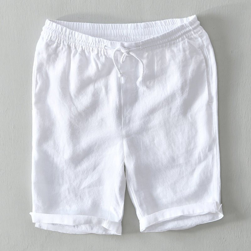 Herren Linen Bermuda Shorts mit Kordelzug