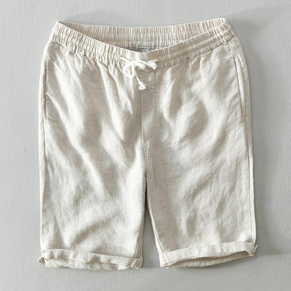 Bermudas de lino con cordón de ajuste para hombre - Verano fresco