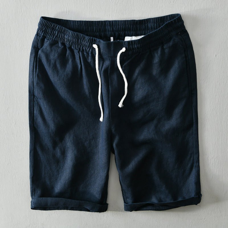 Bermudas de lino con cordón de ajuste para hombre - Verano fresco