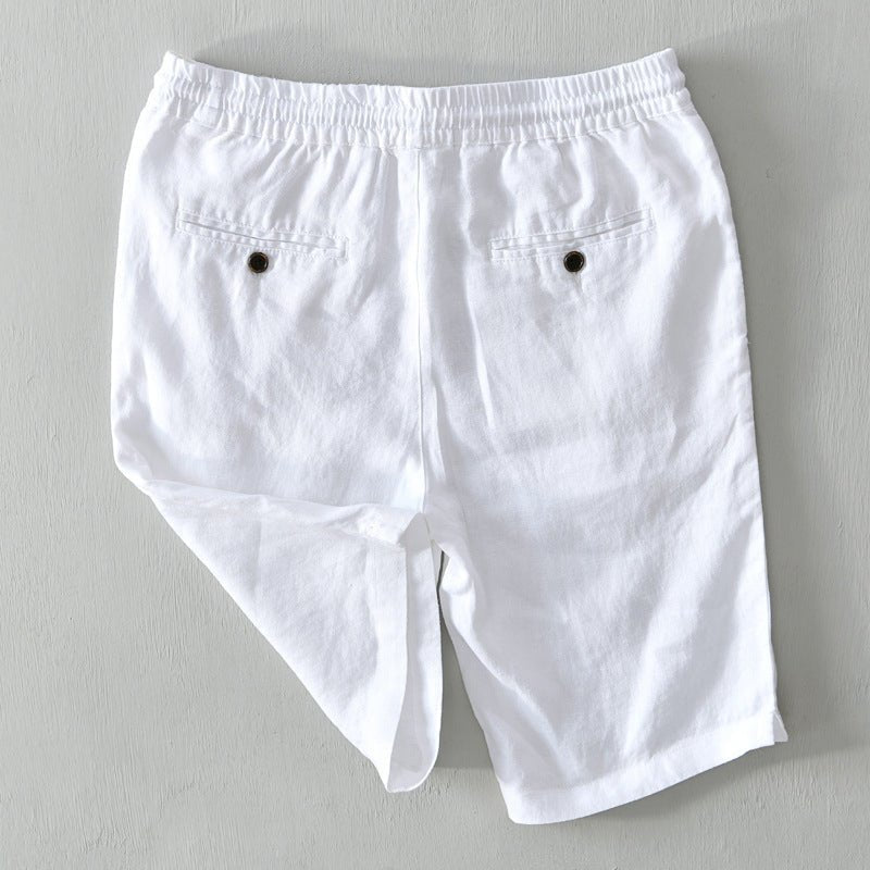 Bermudas de lino con cordón de ajuste para hombre - Verano fresco