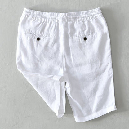Bermudas de lino con cordón de ajuste para hombre - Verano fresco