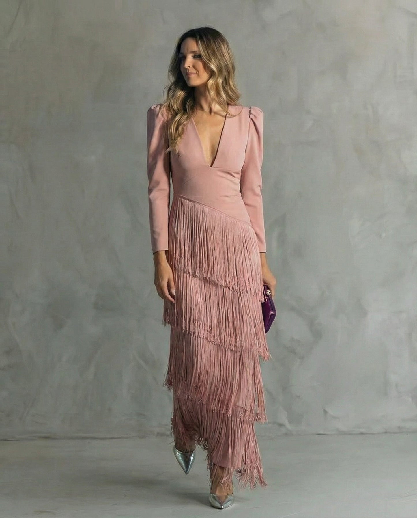 Vestido Midi con Mangas de Flecos | Estilo Bohemio