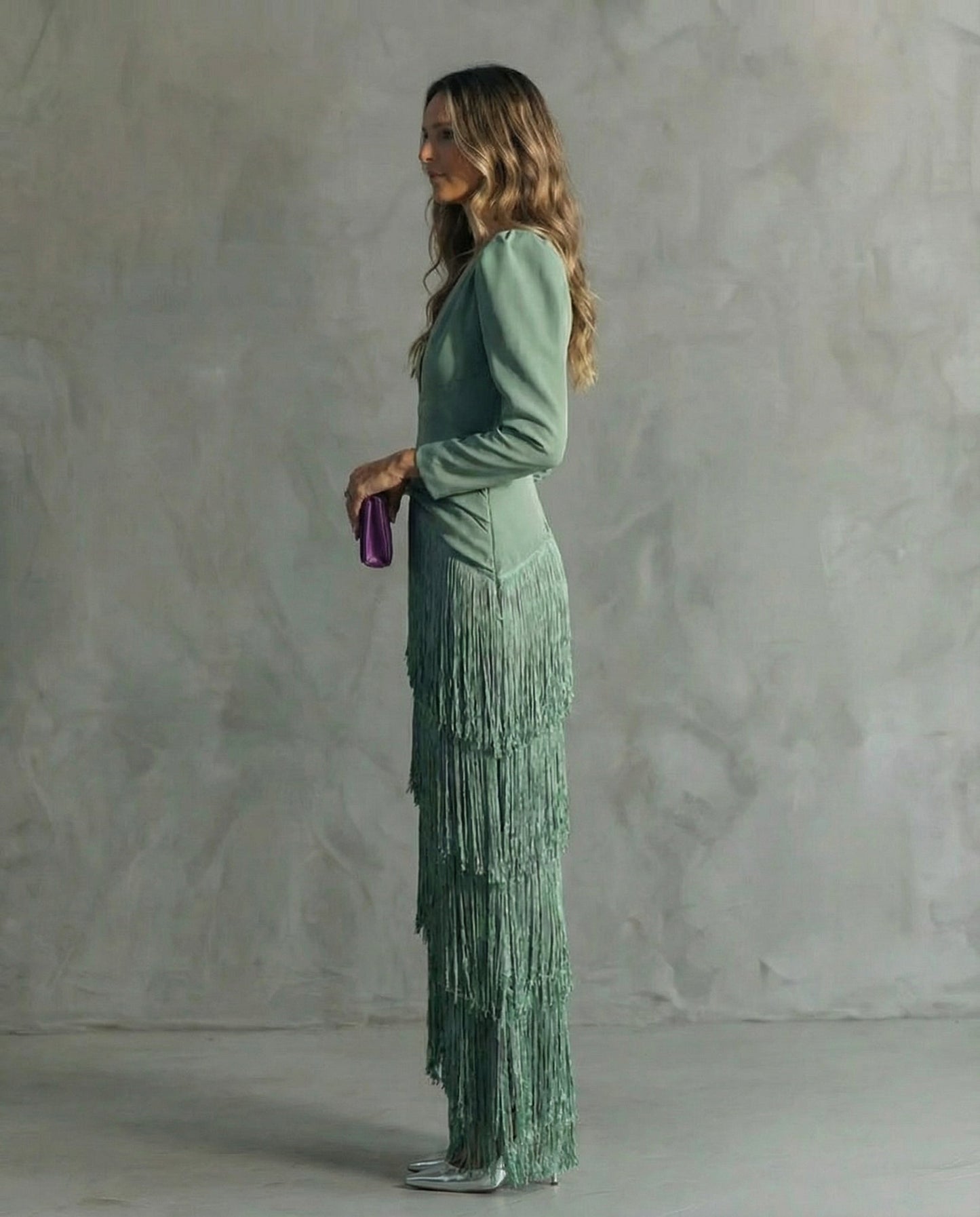 Vestido Midi con Mangas de Flecos | Estilo Bohemio