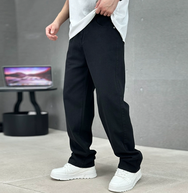 Jeans de primavera para hombre con corte recto y ajuste amplio, cómodos y modernos para uso diario